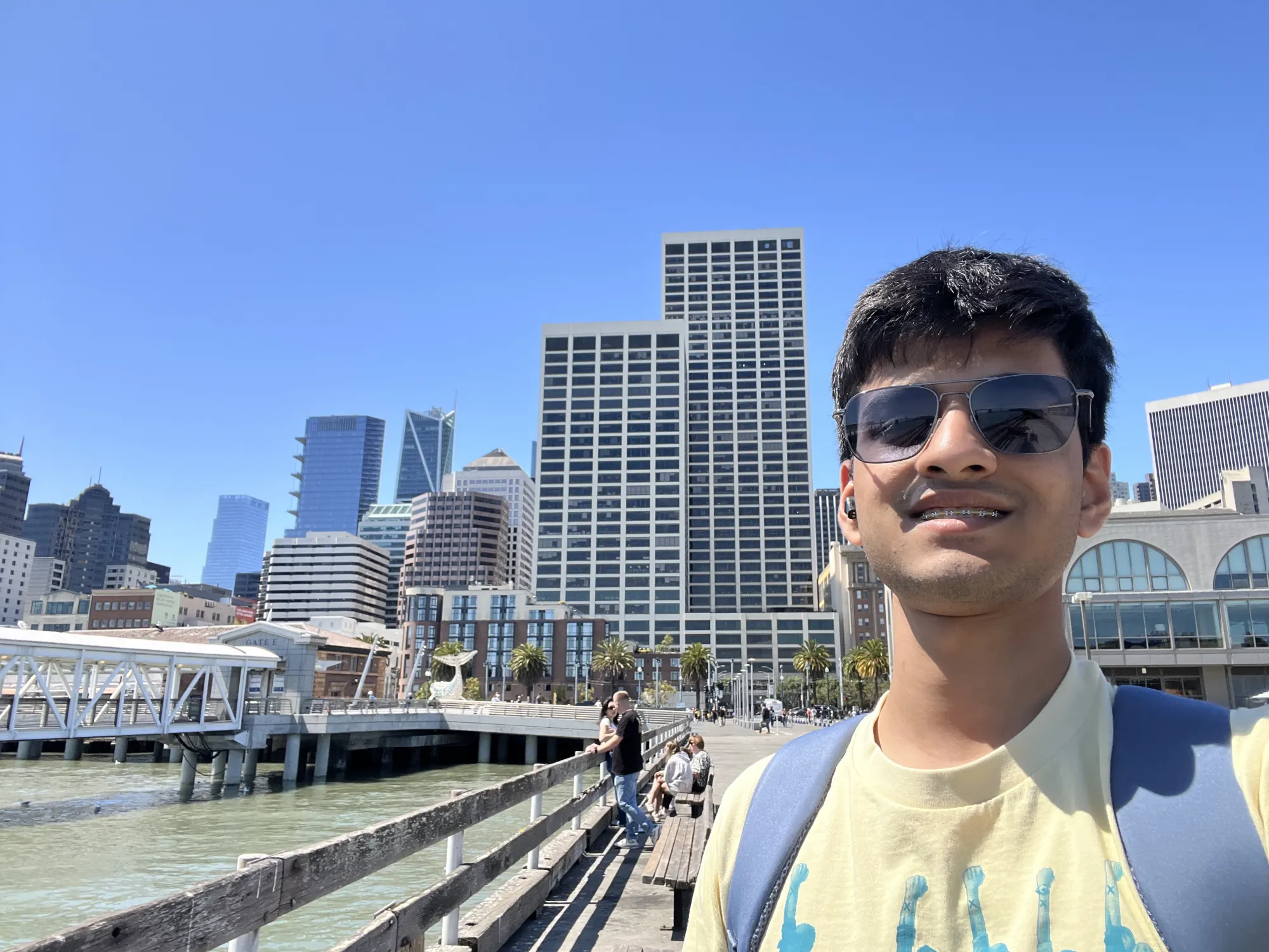 Rushil Gupta on the Embarcadero in San Francisco